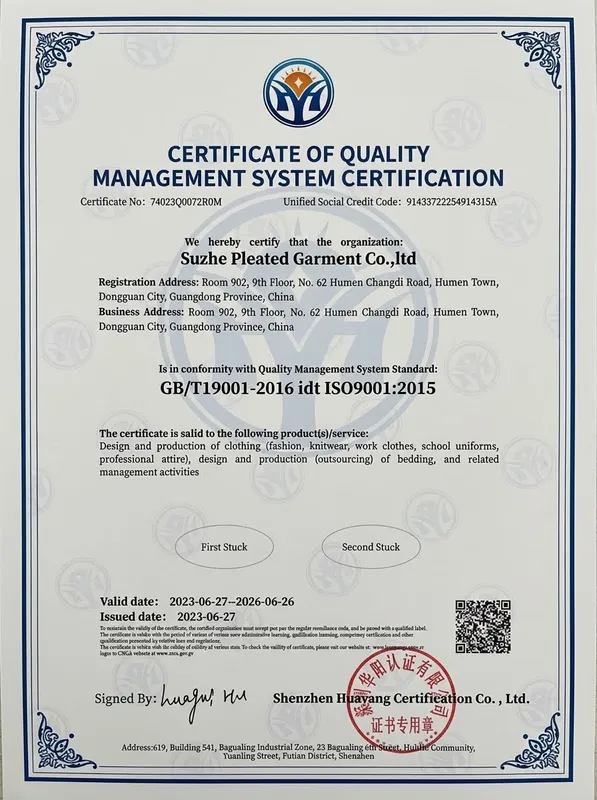 OEKO-TEX Standard 100 Textile Safety Certificate