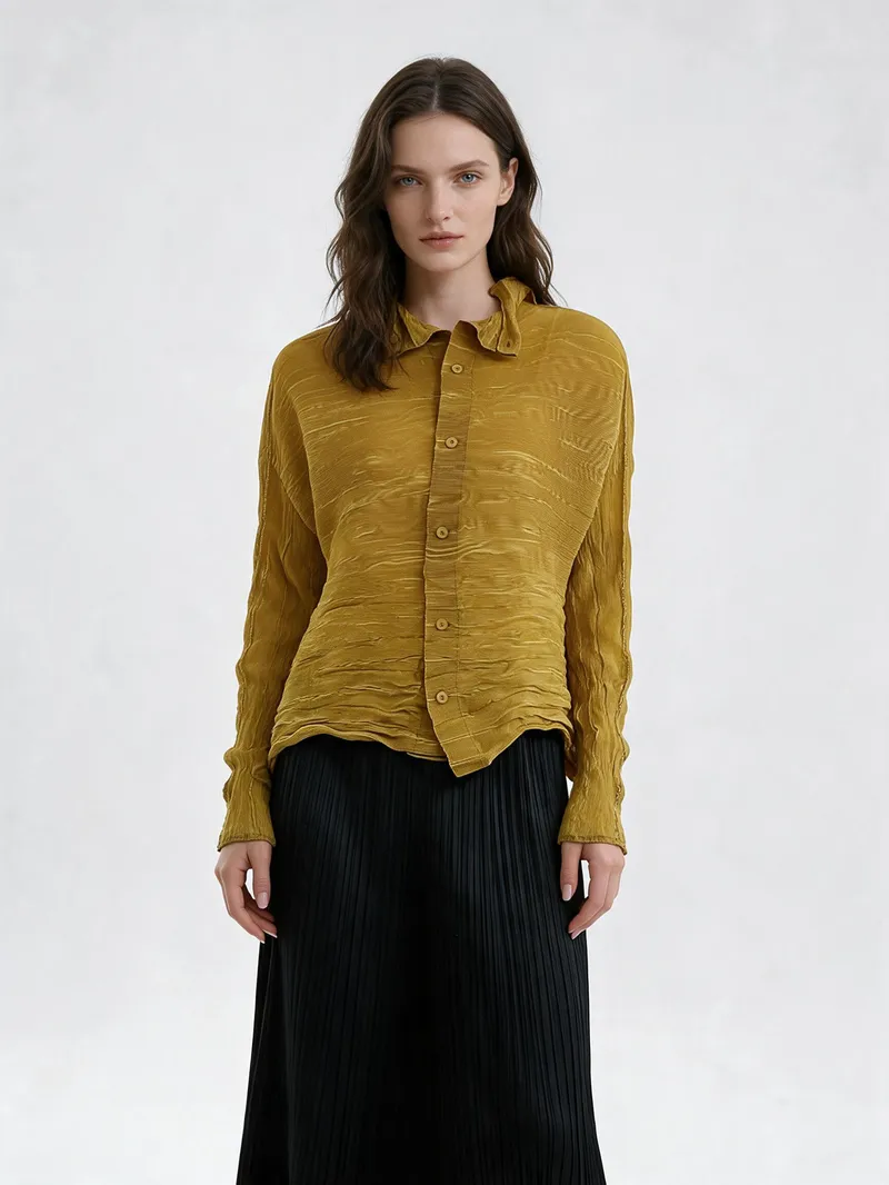 Pleated Coat 06 - Coats & Outerwear - Women by SUZHE PLEATS