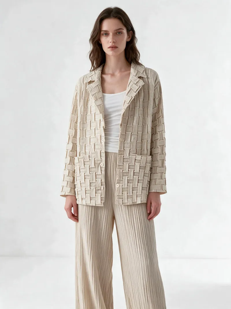 Pleated Coat 11 - Coats & Outerwear - Women by SUZHE PLEATS