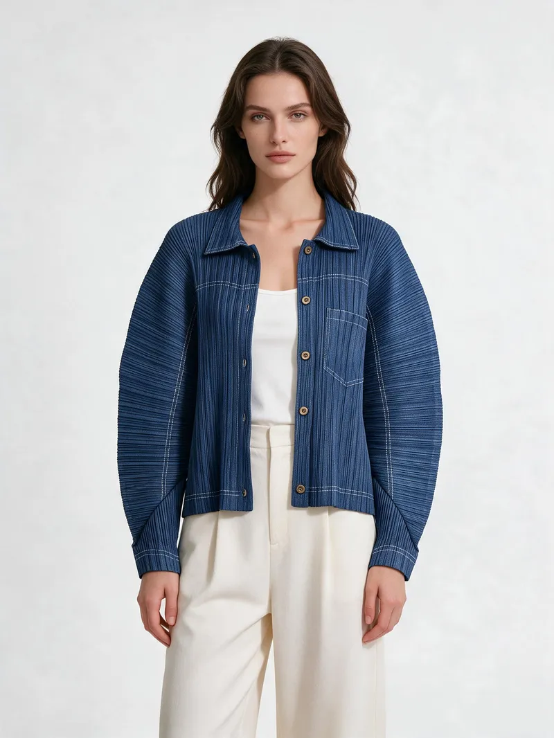 Pleated Coat 13 - Coats & Outerwear - Women by SUZHE PLEATS
