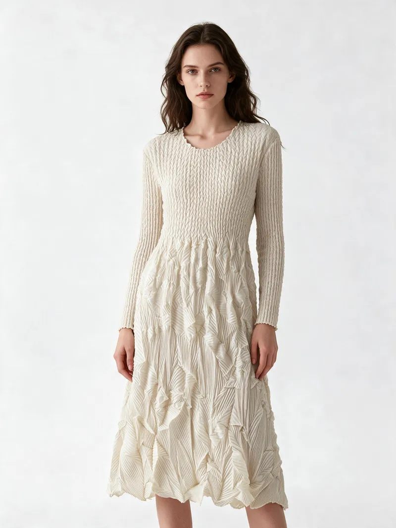 Pleated Dress 01 - Dresses - Women by SUZHE PLEATS