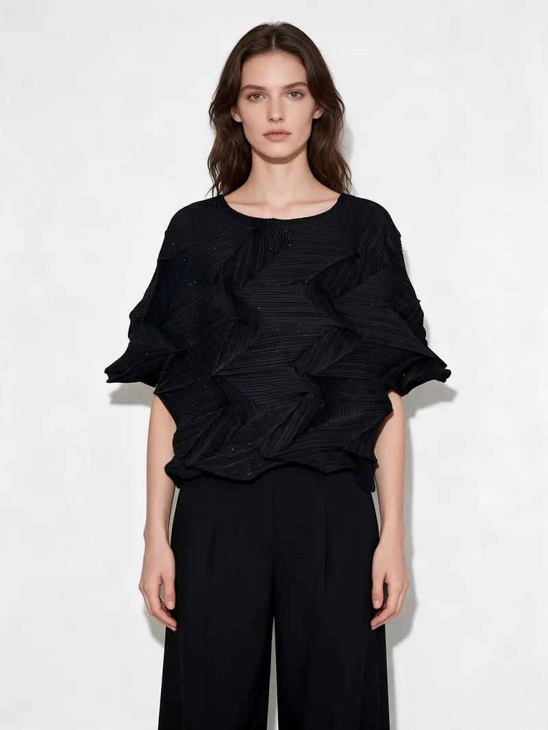 Pleated Top 23 - Tops - Women by SUZHE PLEATS